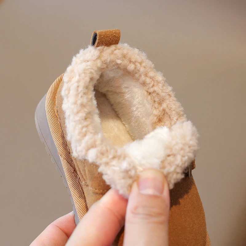 Winter Children Shoes Casual Flat Shoes Girls Moccasins Soft Loafers Fashion Comfort Warm Plush Slip on Girl Cotton Shoes H10291XJ241209