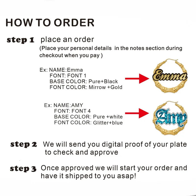 Customized Name Earrings Bamboo Style Customized Earrings Words Declaration Earrings C3 241209