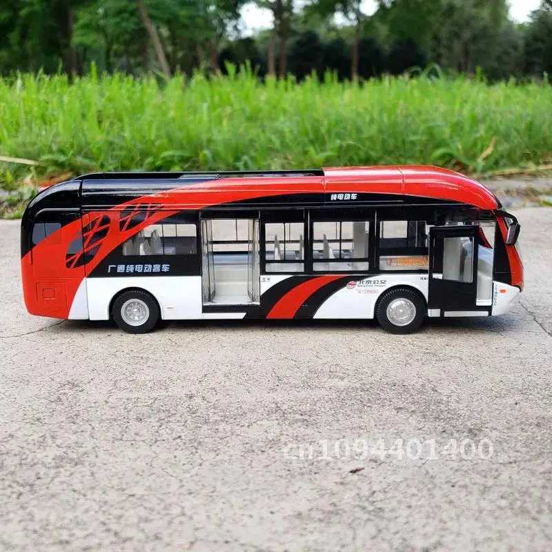 Electric tourism toys transportation buses alloy car models die-casting metal simulation toys city tourism bus models sound and light childrens toy gi