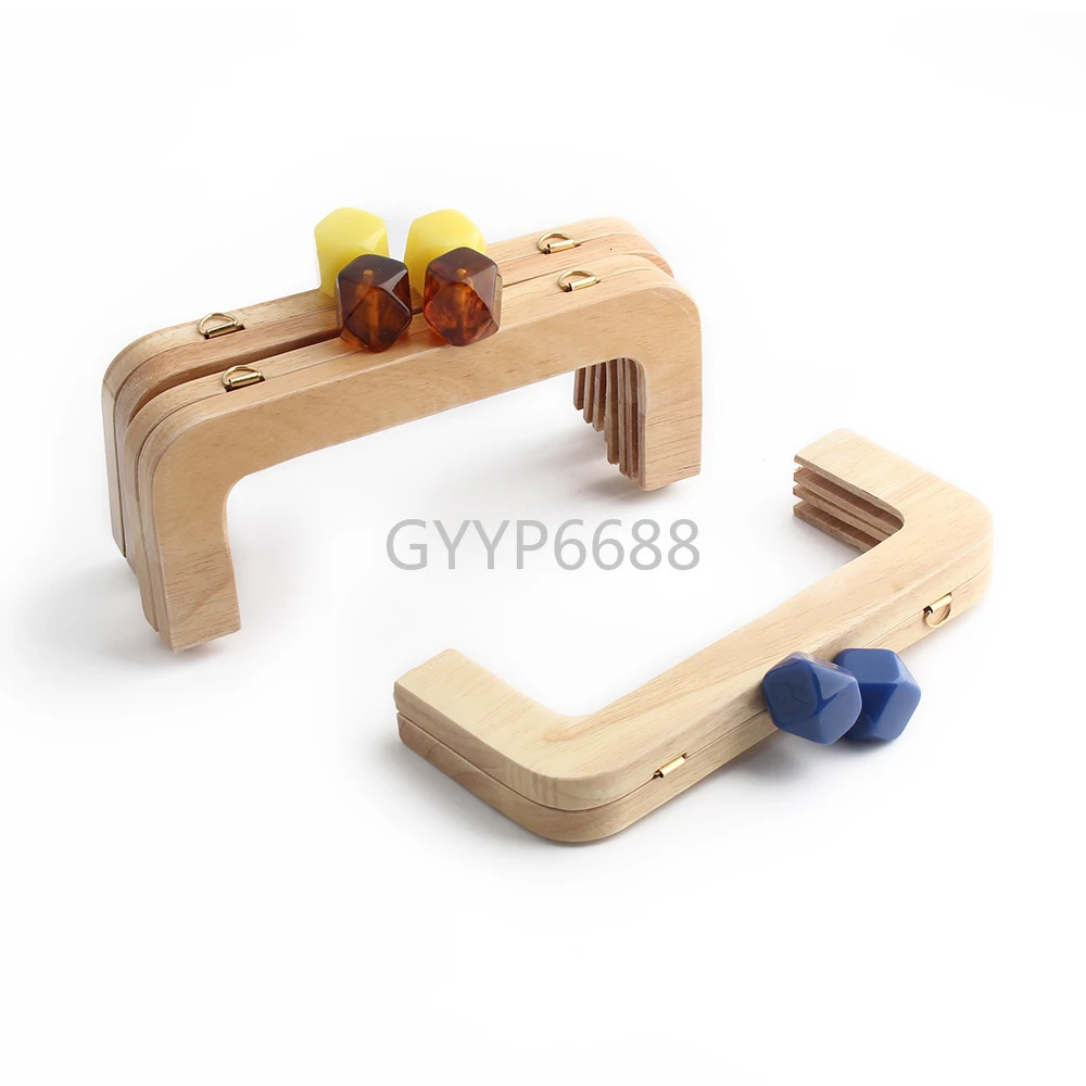 2/5/10 pieces of 19.6x11cm black square wallet frame kiss lock with beads used for sewing bags handbags shoulders wooden handle accessories 241205