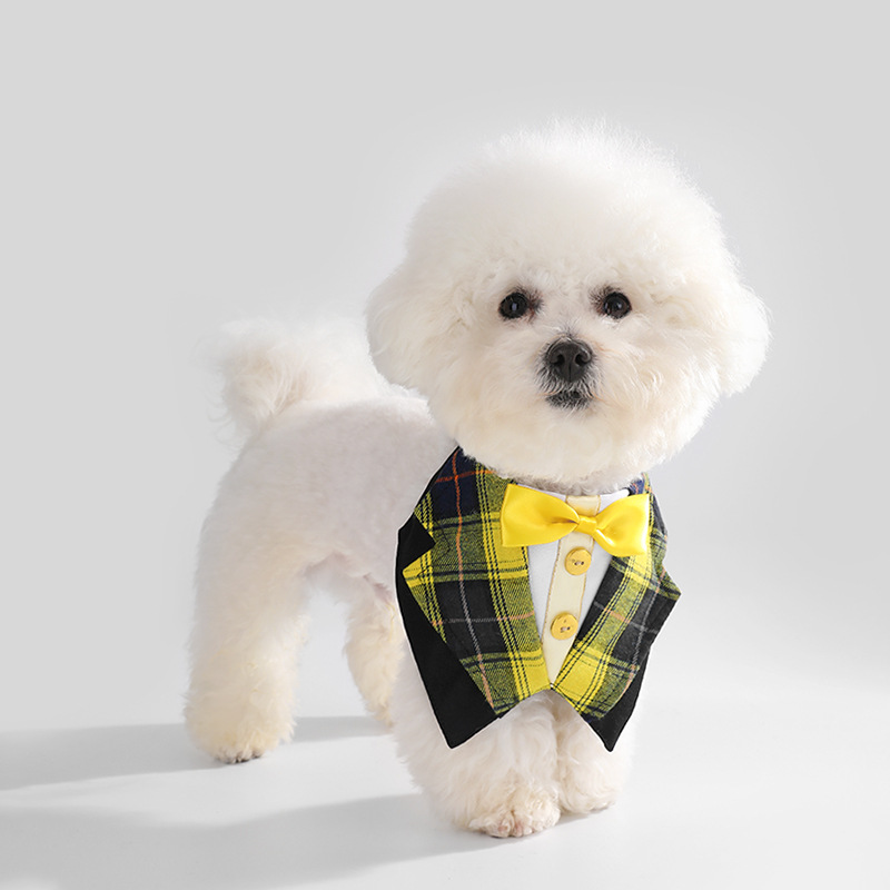 Pet Suit Tie Cat Drool Collar Britih Style Adjutable Dog Clothe Scarf Decoration Yle377