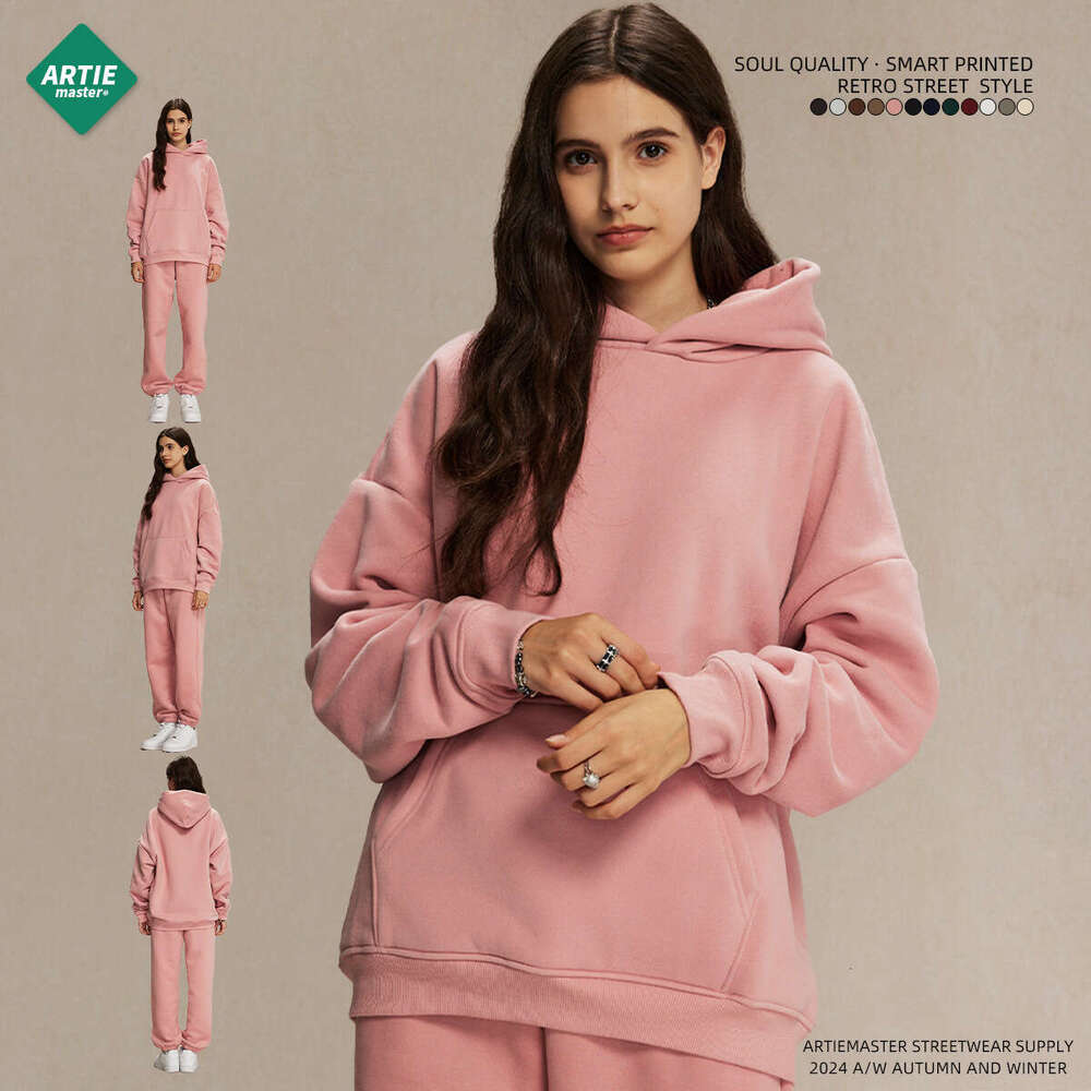 2024 Autumn/Winter New Product Shake 400g Trendy Brand Oversized Non Falg Fleece Thick Men's Hoodie