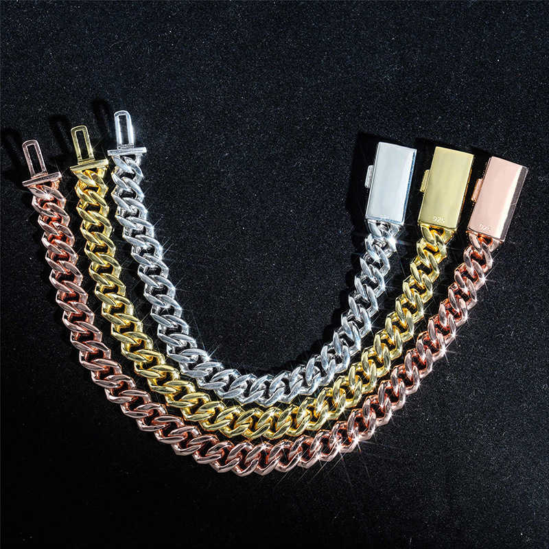 10mm S Sier Iced Out Necklace For Women Men Jewelry Pass Tester Moissanite Cuban k Chain Necklaces GRA