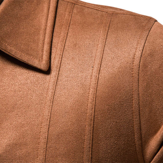 2024 autumn and winter new lapel trendy outdoor men's suede jacket