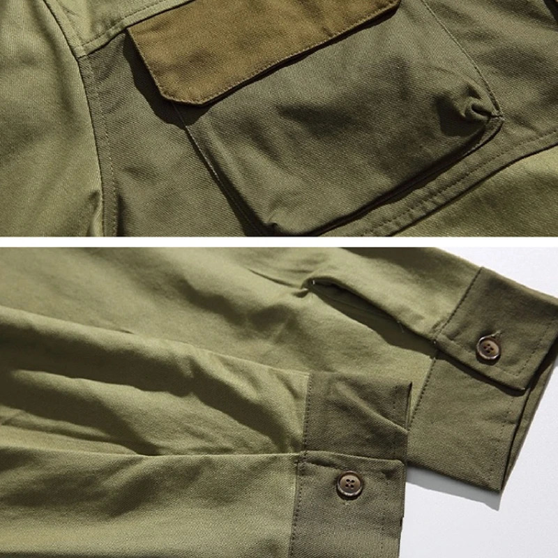 Retro style shirt mens springsummer casual jacket colorful block collar loose long sleeved top Japanese cardigan 241209