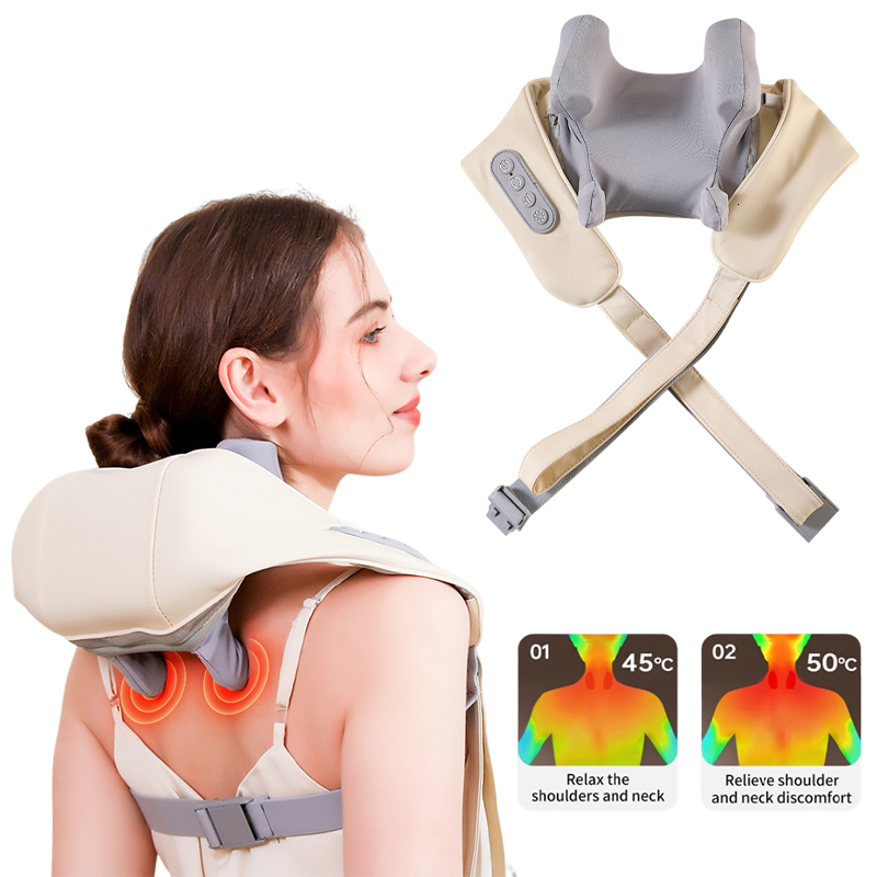 Shoulder And Neck Wireless Electric Air Compress Kneading Multifunctional Back Massager Shawl Massaging Muscle Rela