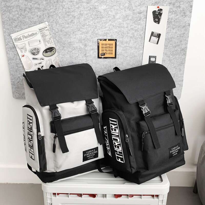 Japanese Student New Large Capacity Oxford Fabric Casual Color Blocked Korean Version Trendy Backpack Fashionable Quality Classic B3