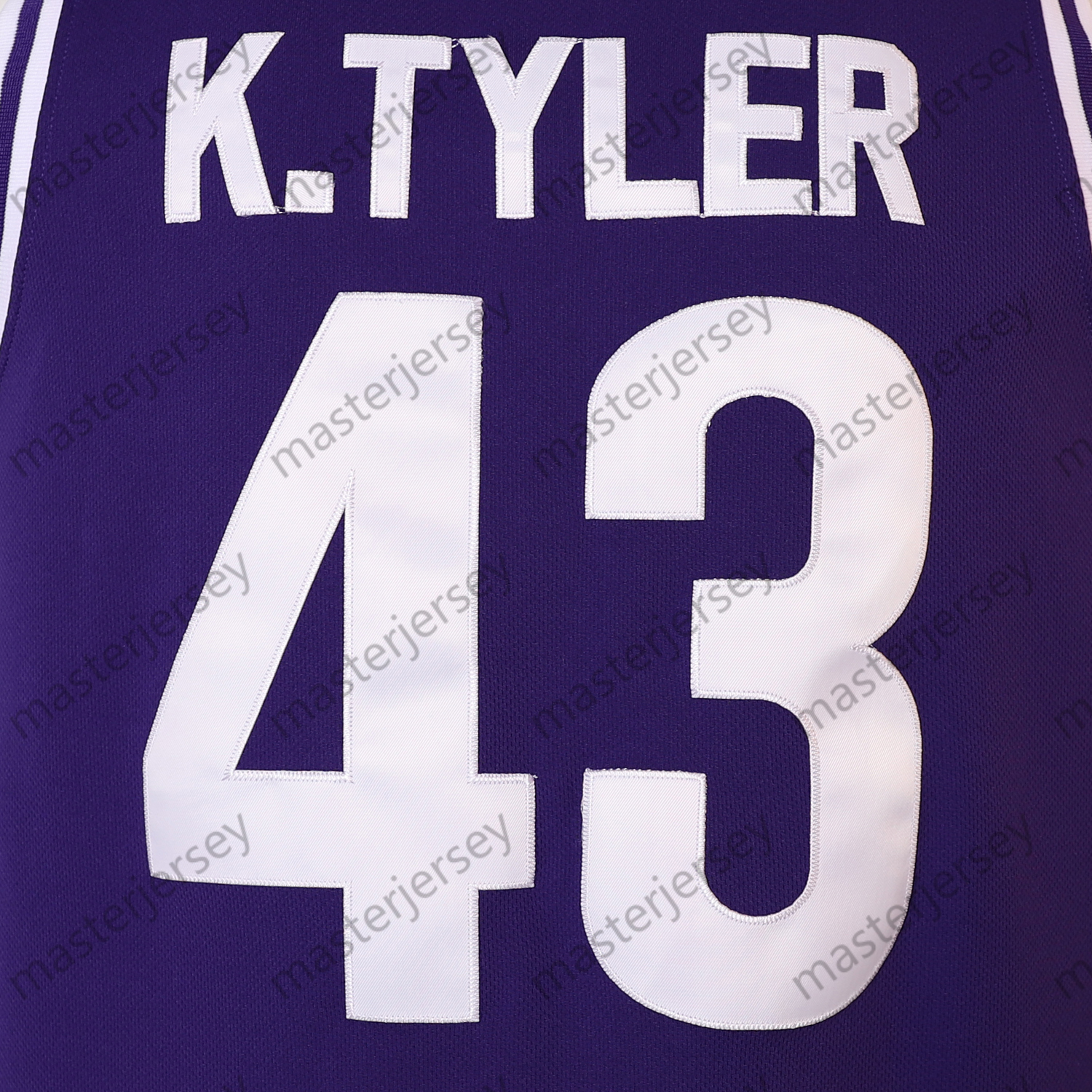#43 K.TYLER Men's Sports Team Basketball Jersey Polyester Knit Fabric Embroidered Letters & Numbers Crew Neck Sleeveless Training Vest Jerseys