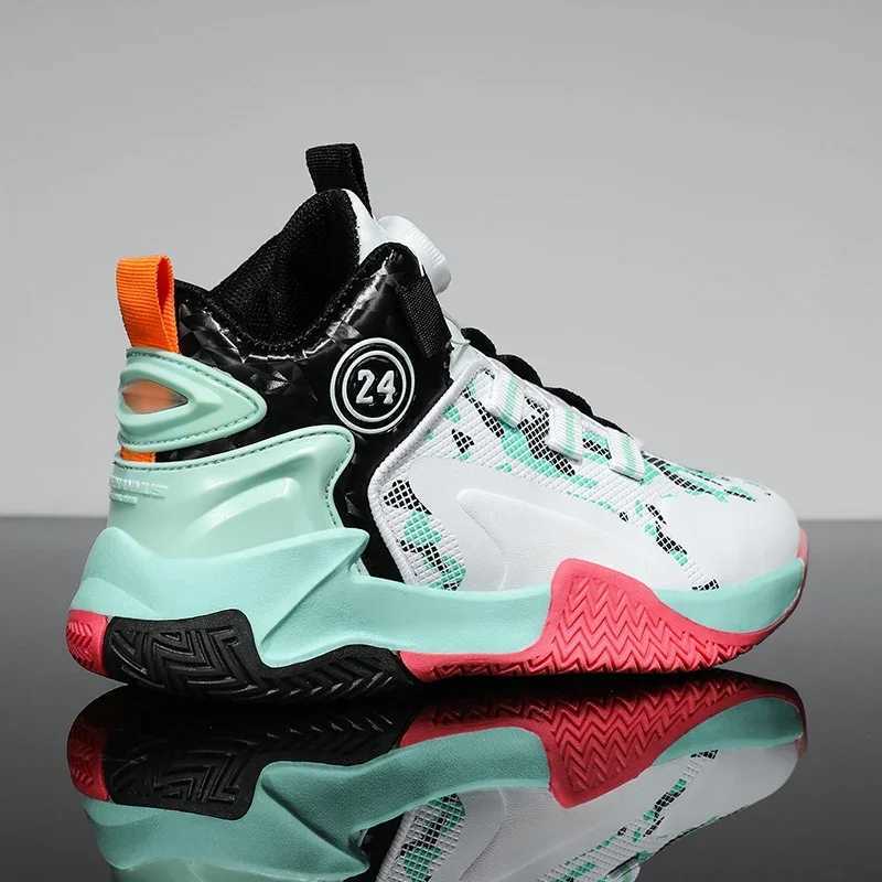 Childrens 30-40 Rotating Button Casual Sports Shoes Spring and Autumn New 2024 Boys Running Shoes Anti slip Basketball X2503221