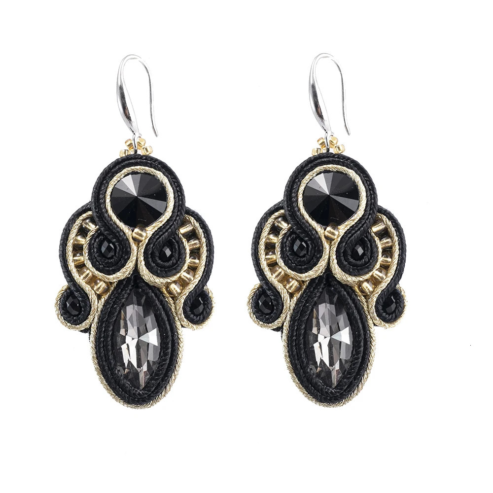 Exquisite Soutache Handmade Pendant Earrings Multi Color Fashion Jewelry Weaving Earrings Womens Ethnic Bohemian Accessories Gifts 241209