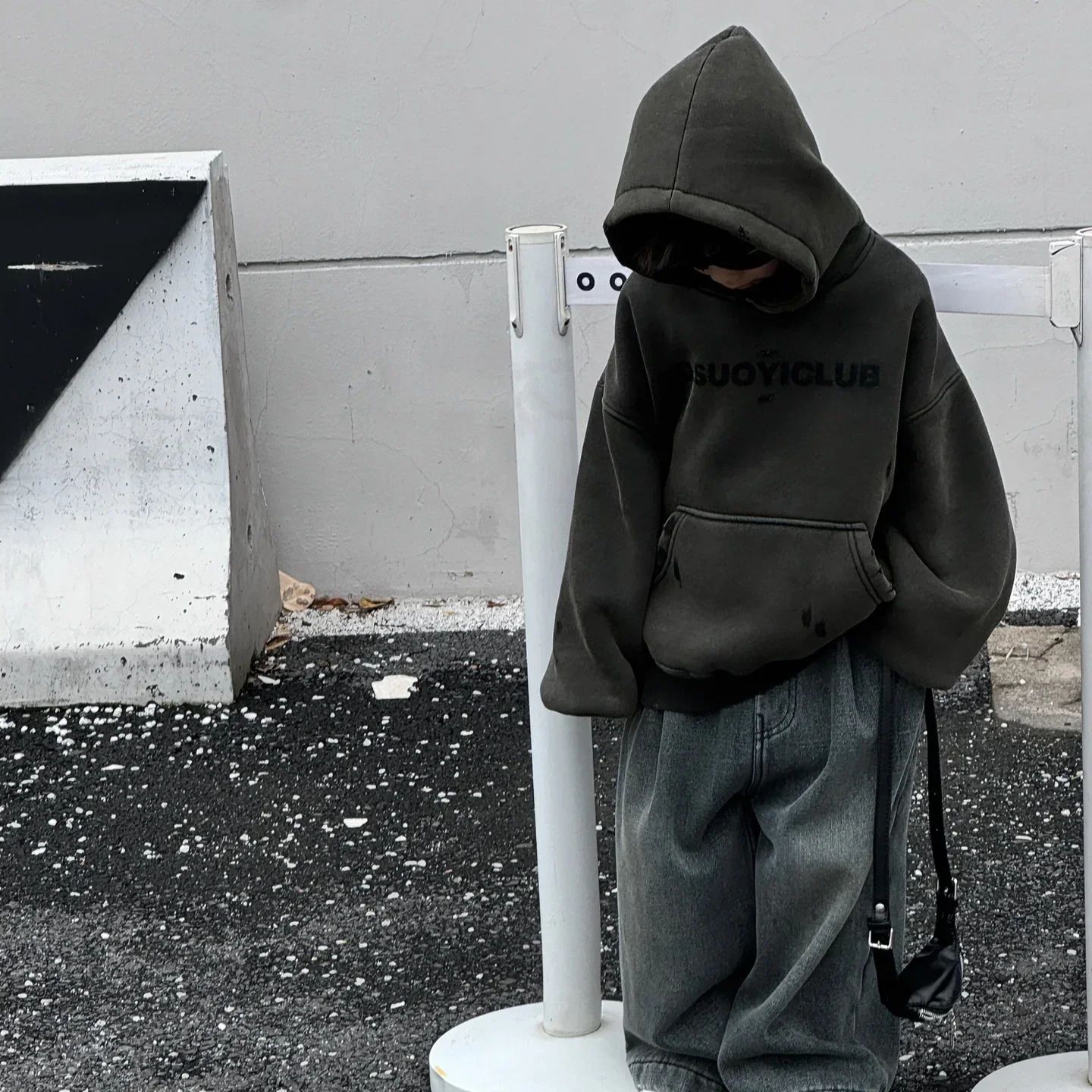 Childrens Clothing Fashion All Match Pullover Top Winter Boys Handsome Retro American Printed Wool Loose Hoodie 241210