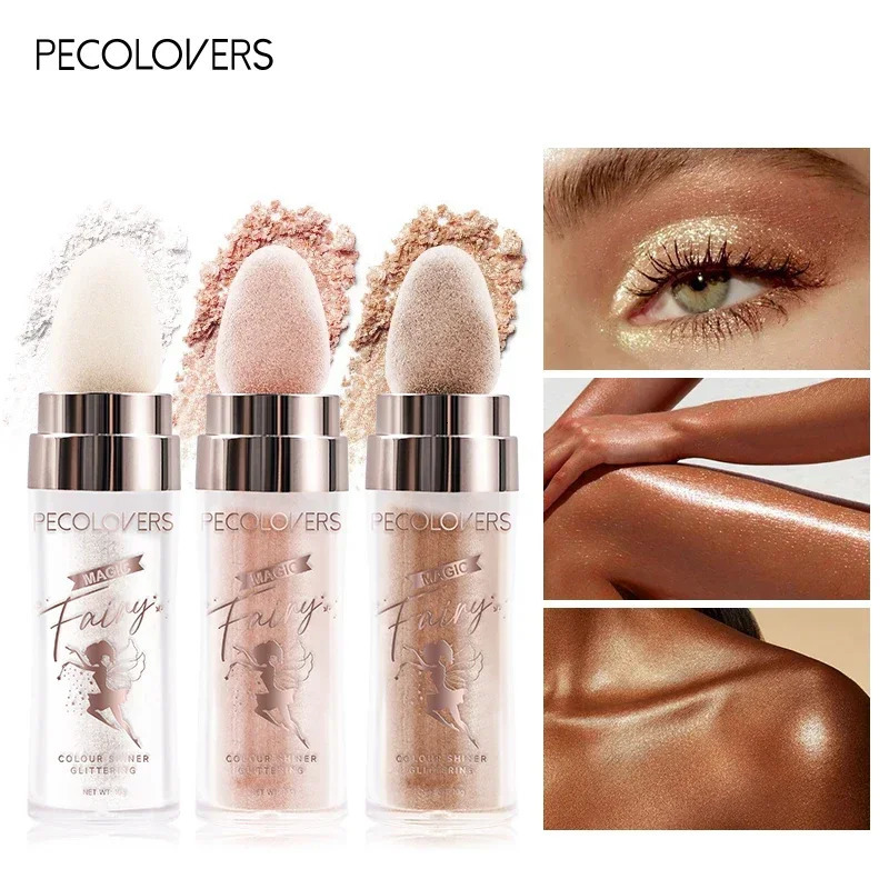 Shimmer Fairy Powder White Loose Highlighter Face Body Glitter Wand Makeup Bronzer Cosmetic 241209