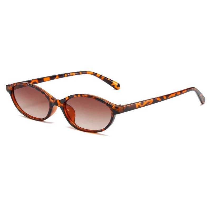 Sexy oval shaped womens sunglasses 2024 new leopard brown hot sunglasses womens retro color sunshade glasses W241210