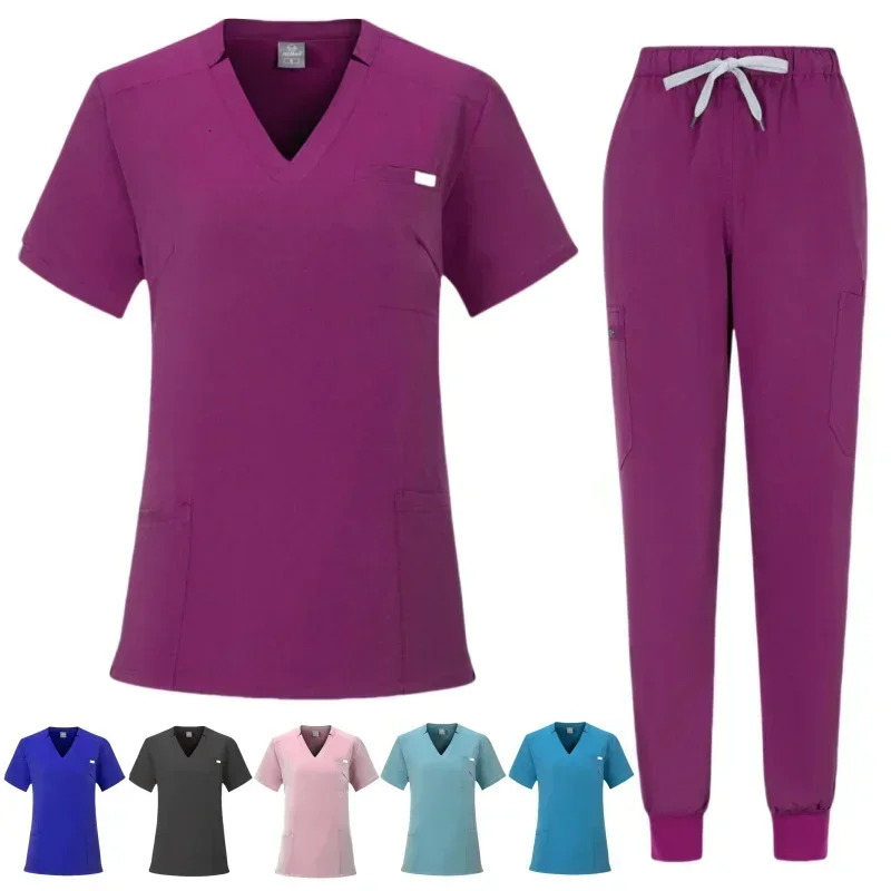 Tops Pant Women Scrubs Uniforms Hospital Doctors Scrub Sets Nurses Accessories Dental Clinic Beauty Salon Workwear Suit 241209