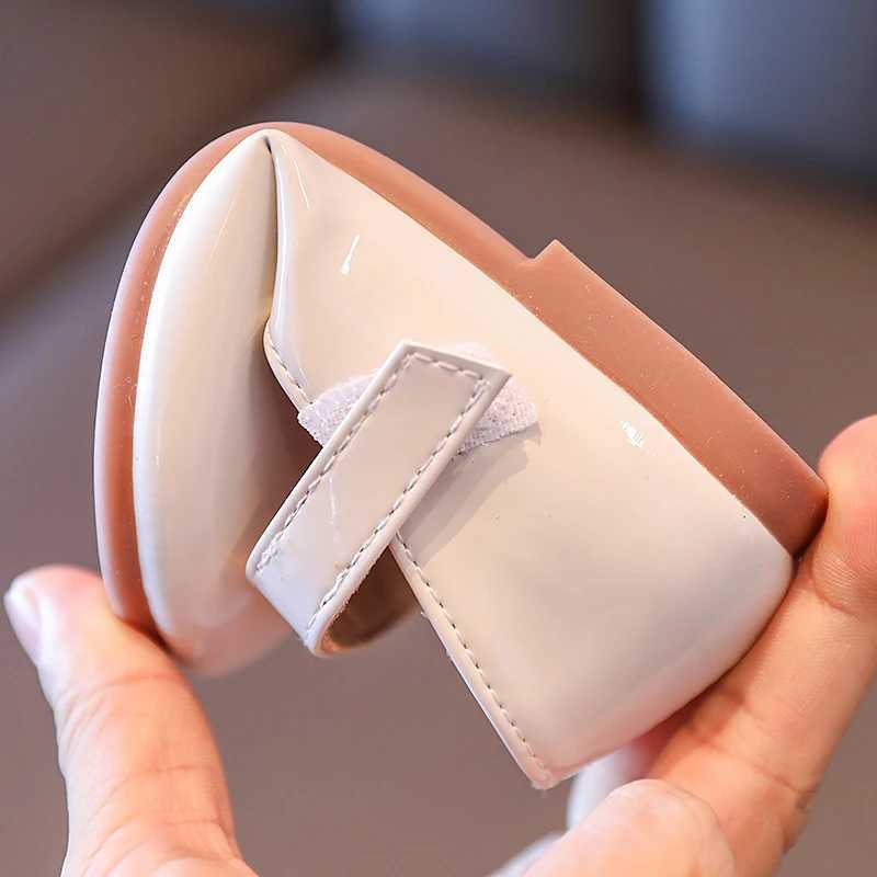 Girls Princess Shoes Patent Leather Pure Color Light Children Mary Janes Plain Round Toe Spring Daily Kids Flat Shoe 23-35XJ241209