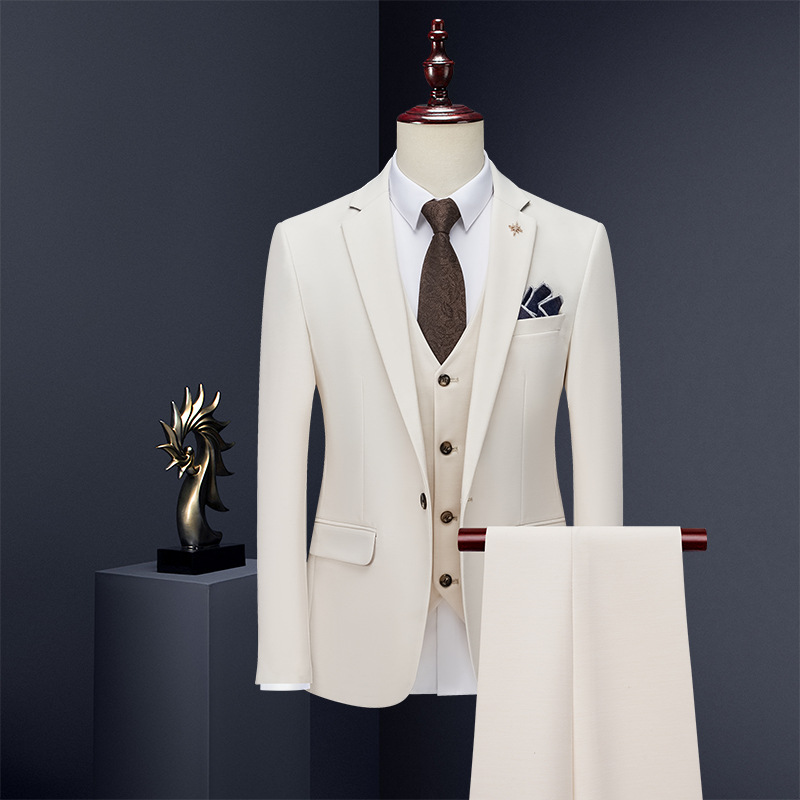X719 Men's suit three-piece suit slim Korean style small suit business suit groom best man wedding dress