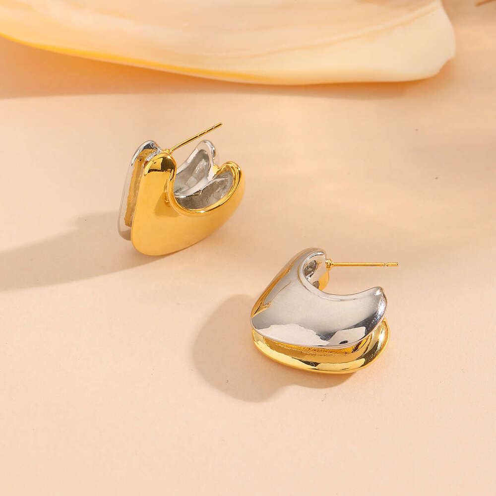 2024 new gold sier color changing copper electroplating does not fade, high-quality temperament women's earrings