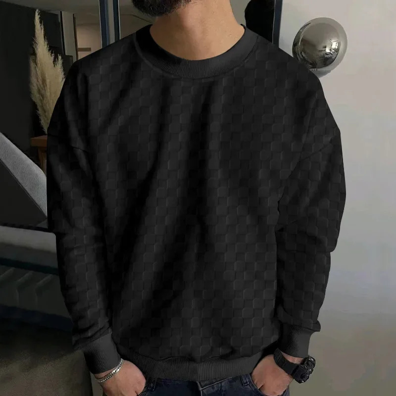 Mens long sleeved casual Pulleys autumn and winter sportswear mens flat bottomed sportswear 241205