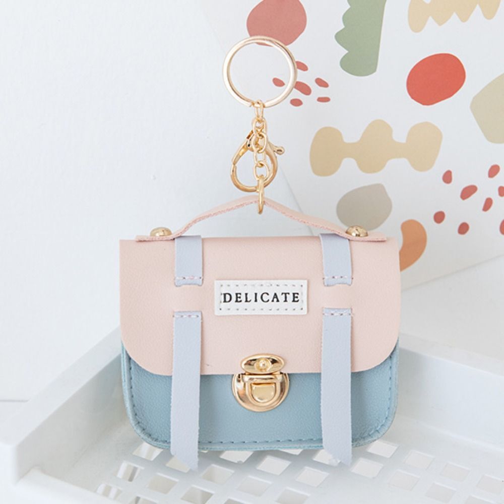 New multi color keychain coin bag gift flip PU leather Bluetooth earphone cover lipstick holder keychain designer mini wallet bag