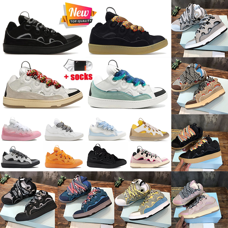 Designer shoes Leather Curb Trainers Emed For Mens Womens Extraordinary Rubber Shoe Platform Sneaker Graffiti Leopard Outdoor casual shoe 36-46 size