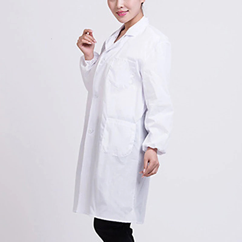 Unisex Long Sleeve White Coat Nurse Doctor Uniform Thin Breathable Work Clothes Food Factory Professional Work Uniform 241209
