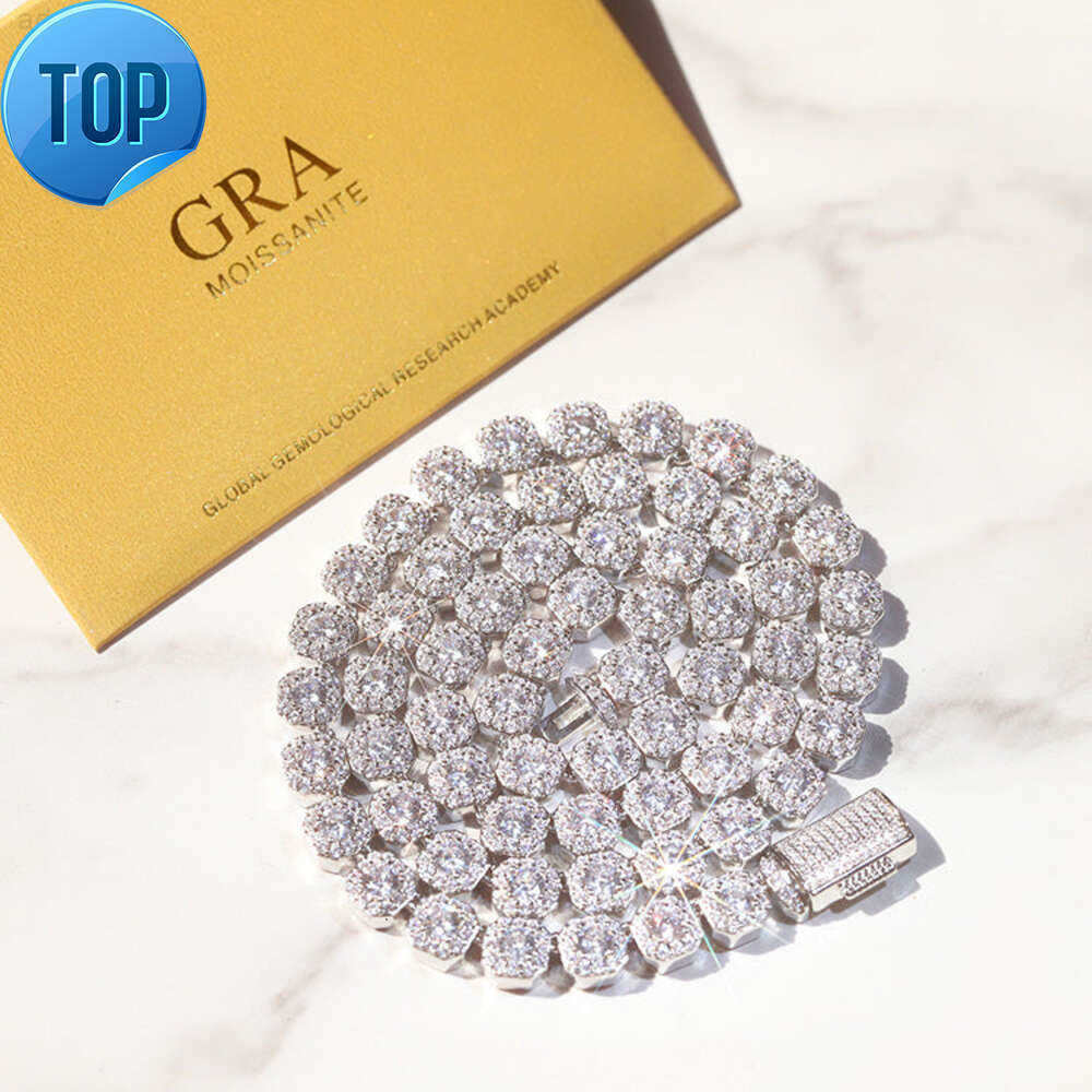 Custom Mens Baguette 12mm Dia Cluster Tennis Chain k Vvs Moissante ks Rapper Hip Hop Jewelry with Gra Certification