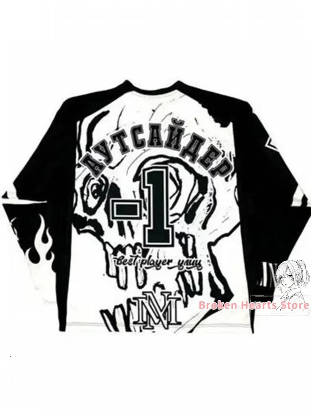 Harajuku Y2K Sprots long sleeved T-shirt mens hip-hop casual street clothing loose baseball shirt casual top mens clothing 241209