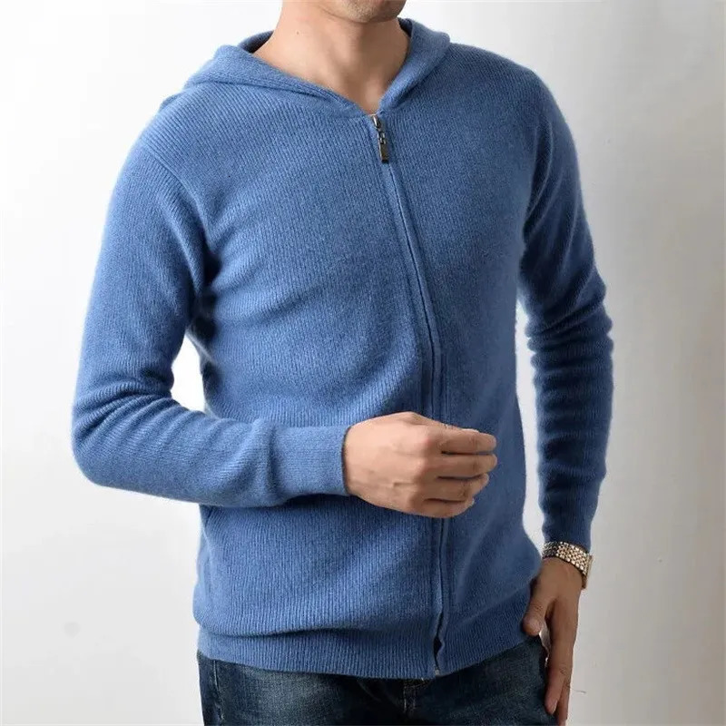 autumn and winter simple solid knitted cardigan mens fashion casual top 241205