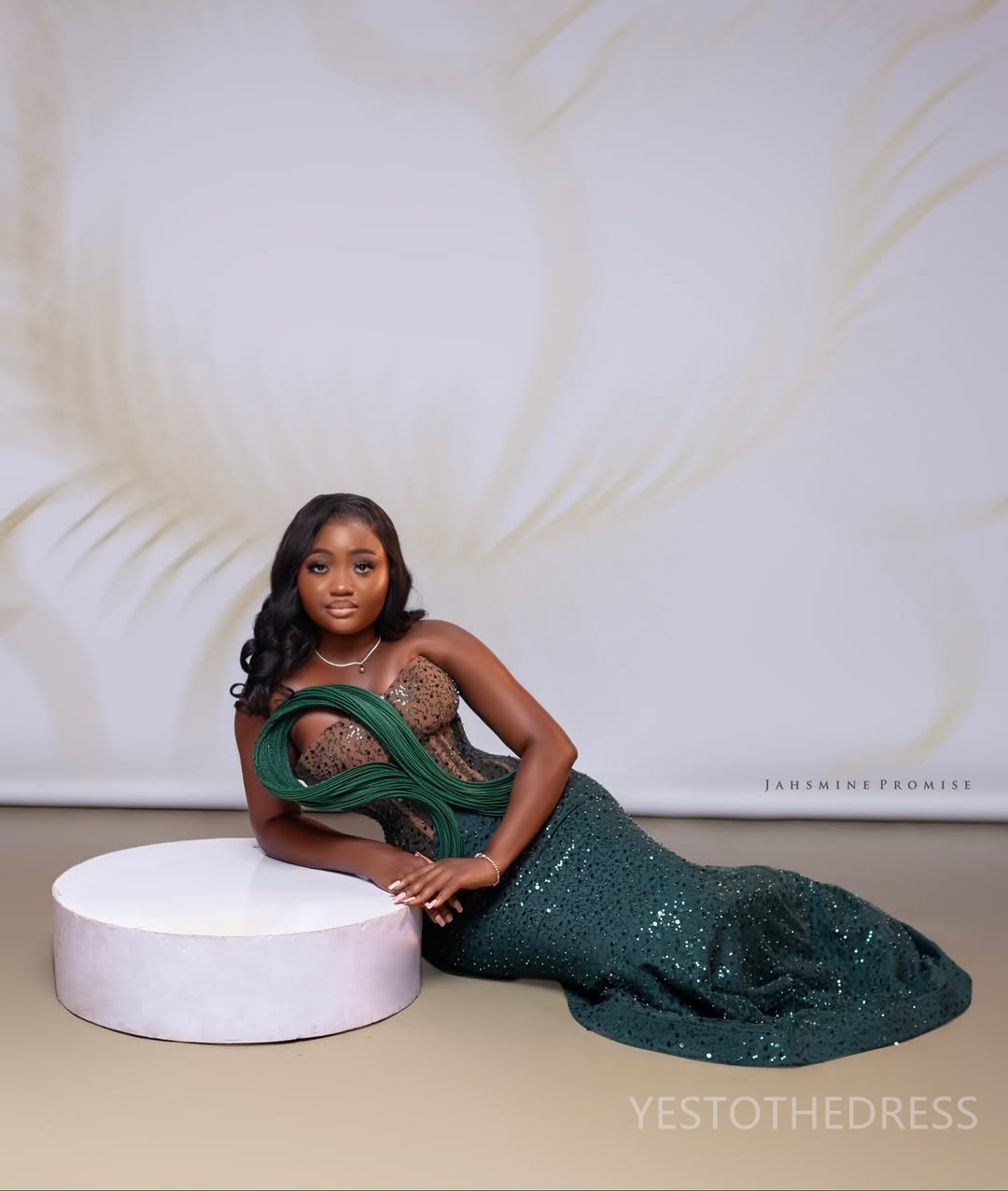 2025 Plus Size Aso Ebi Green Prom Dresses For Special Occasions Mermaid Evening Dresses Strapless Sequined Lace Birthday Dress Second Reception Gown A