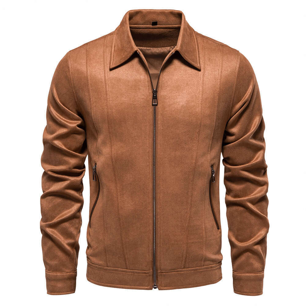 2024 autumn and winter new lapel trendy outdoor men's suede jacket