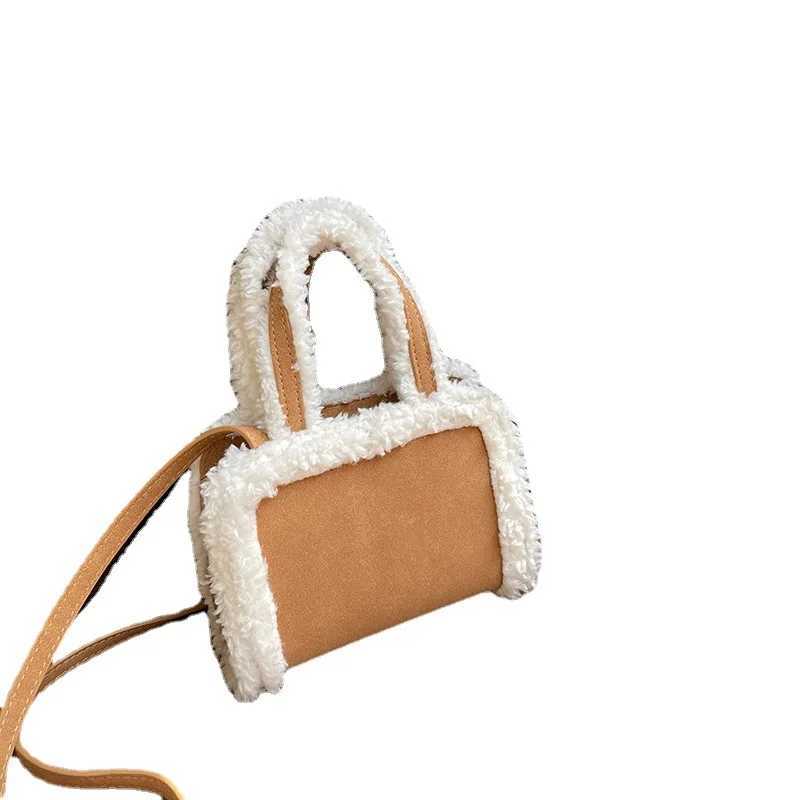 Winter Lambswool Handbag Designer Small Soft Plush Cross Body Bag Womens Fashion Wide Shoulder Strap Womens Shoulder Bag Mini Bag Z241210 - view 6