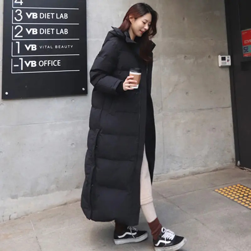 Long winter jacket Parka Maxi XLong womens casual loose clothing cotton down 241209
