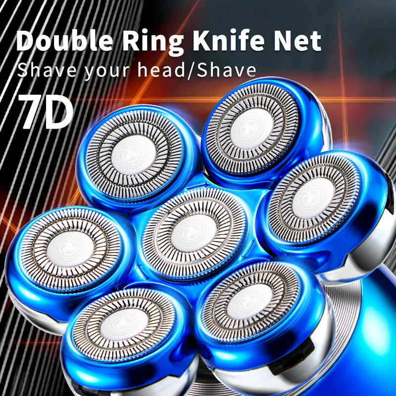 Newest 5-In-1 Shaver 7D Ating Cutter Head Bald Hair Clipper Wireless Charging Men Nose Trimmer Electric Beard Razor
