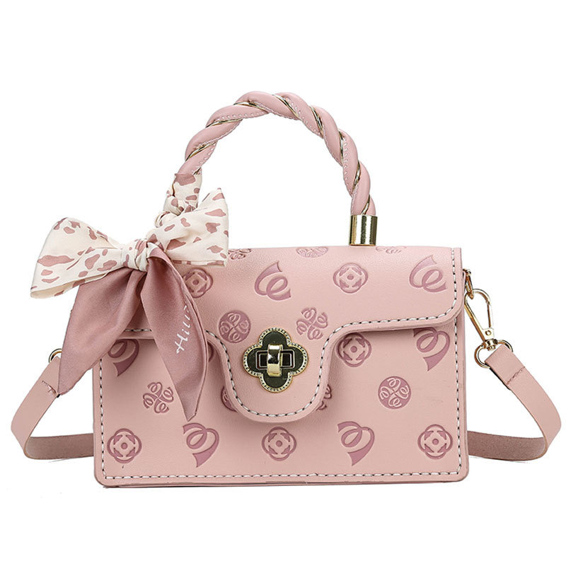 Handwoven DIY material sewn homemade small square hand woven cherry blossom crossbody bag as a gift for girlfriend H725