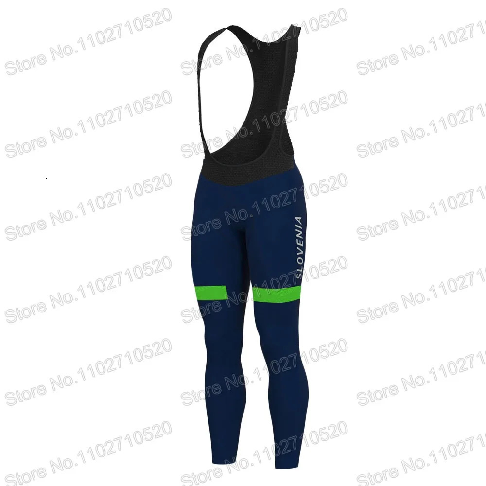 Slovenia national team cycling jersey set mens long sleeved winter green clothing set MTB cycling pants bib Ropa Ciclismo 241209