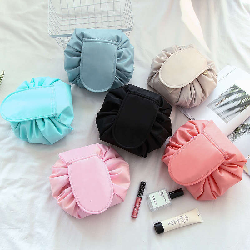 Women Drawstring Cosmetic Travel Storage Makeup Bag Organizer Female Make Up Pouch Portable Waterproof Toiletry Beauty Case