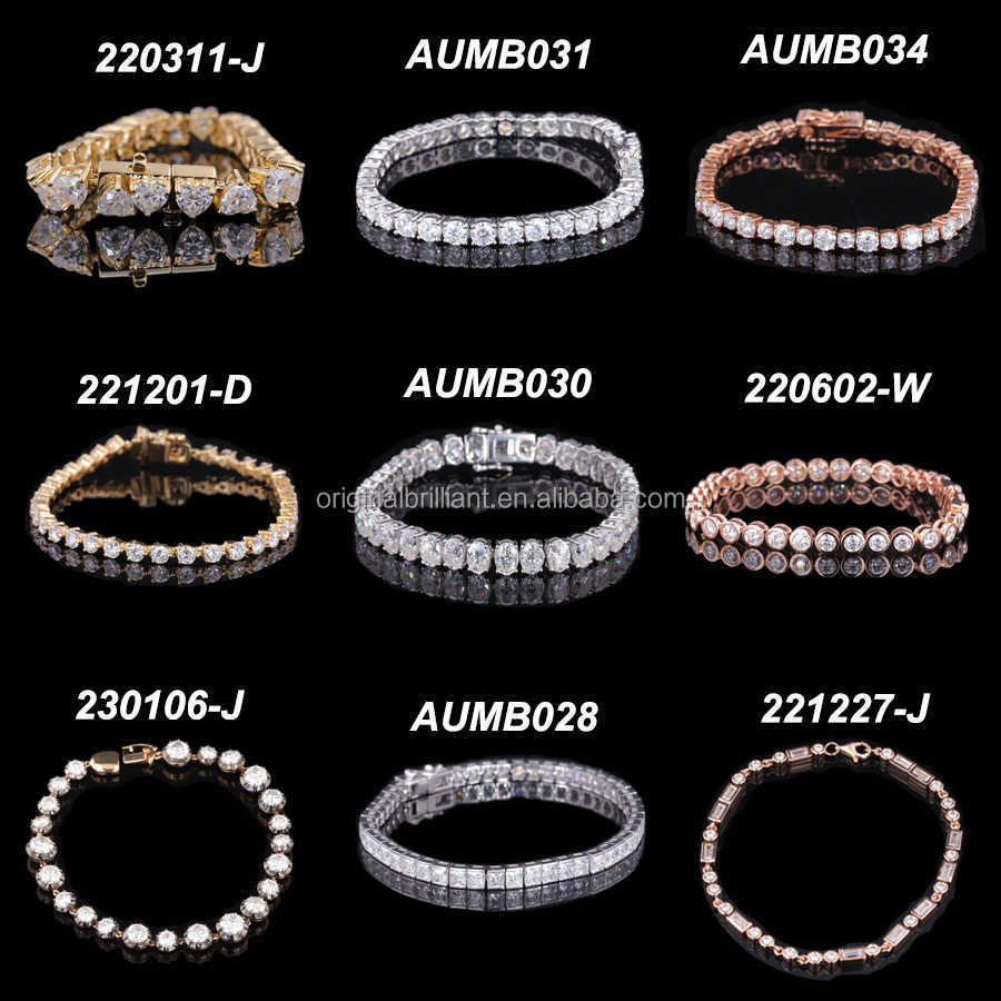 Starsgem 14K Solid Yellow gold 3.5mm Round Moissanite Tennis Bracelets