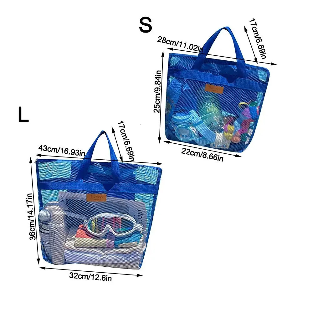 Mesh Shoulder Bag Large Capacity Hollow Beach Bags Multifunctional Transparent Makeup Storage Travel 241203