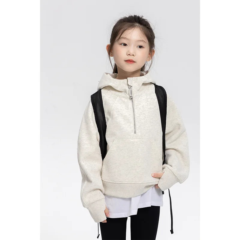 Womens short hoodie loose jacket autumn childrens clothing sense zipper sports top solid 241210