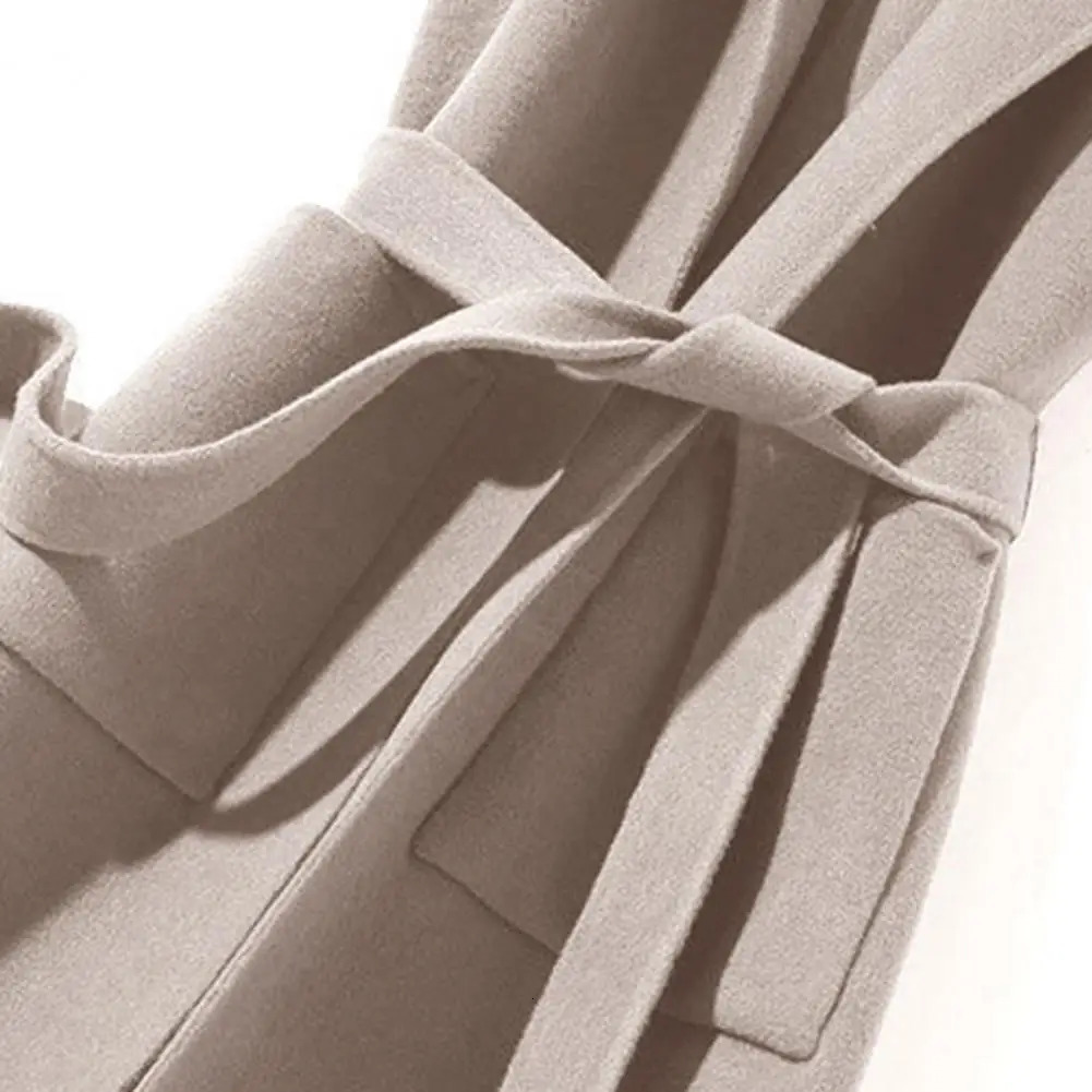 Women Vest Sleeveless Turndown Collar Cardigan Open Stitch Tight Waist Belt Loose Thick Winter Waistcoat for Dating 241205