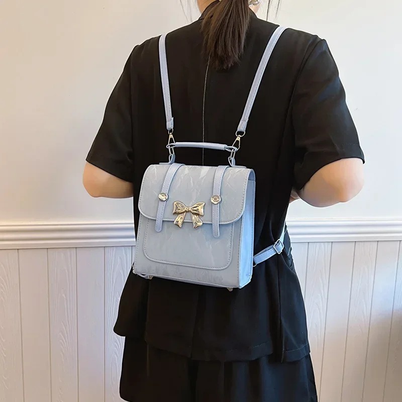 New casual backpack for women new bow decoration fashion shoulder bag college style portable minimalist design handbag bag