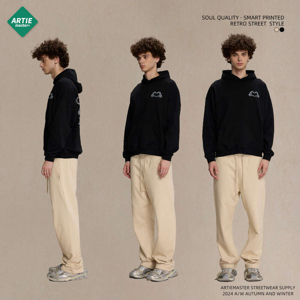 Street Trendy Brand Woolen Circle 430g Printed Hoodie Loose Ins Style Men's and Women's Hoodies