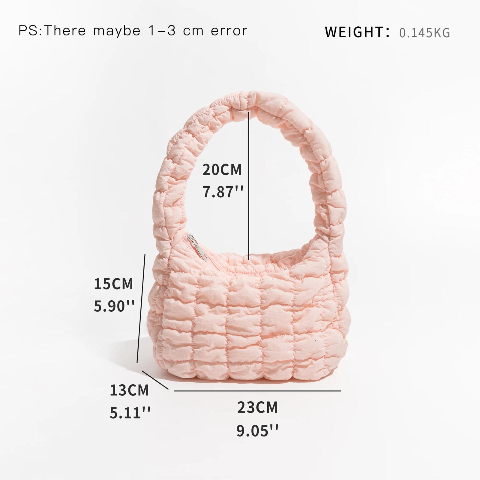 KOKOPEAS Soft Fluffy Quilted Padding Handbag Puffy Lightweight Tote Bag Cotton Padding Small Shoulder Bag 241209