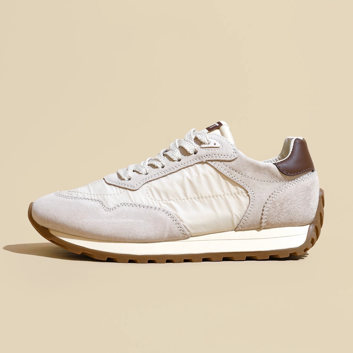 Shoes Women's Running - Korean Style, Versatile Hot Training Sneakers, Beige/Yellow, Breathable Mesh, Lightweight, 2024 Spring Fashion - Style, S