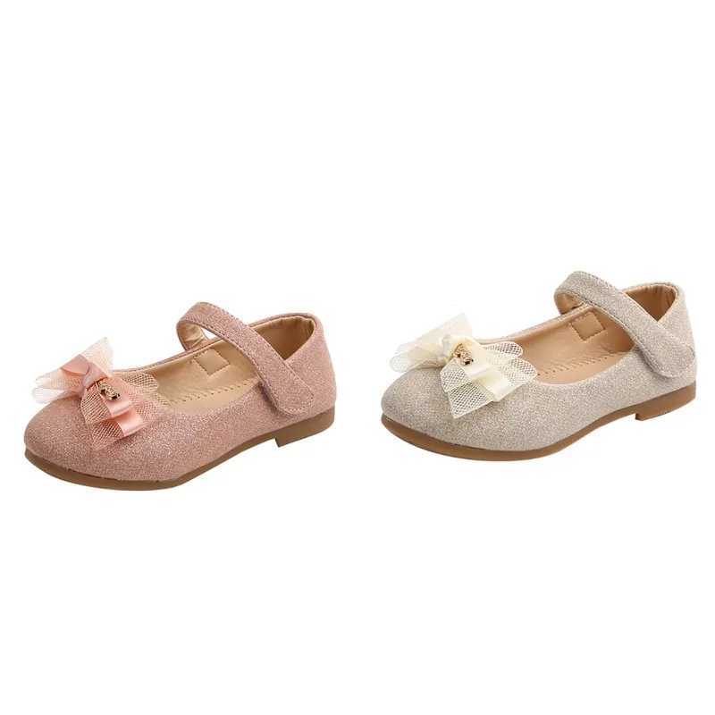 Toddler Girls Shoes Ballet Flats Shoes Lace Bow Design Princess Kids Soft Soled ShoesXJ241209