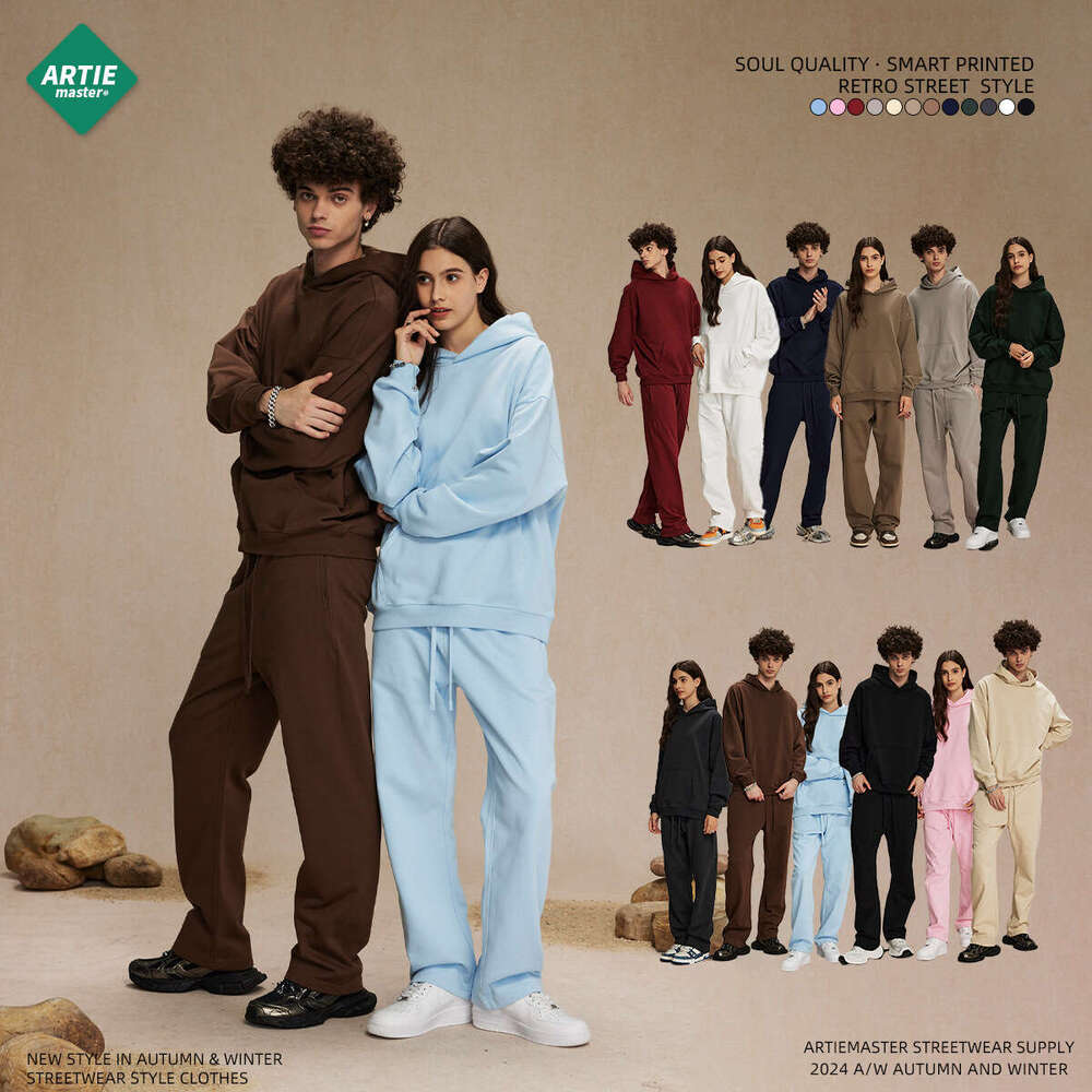 2024 New Product Heavy Weight 430g Woolen Hoop Hoodie High Quality Trendy Brand Men's and Women's Hoodies