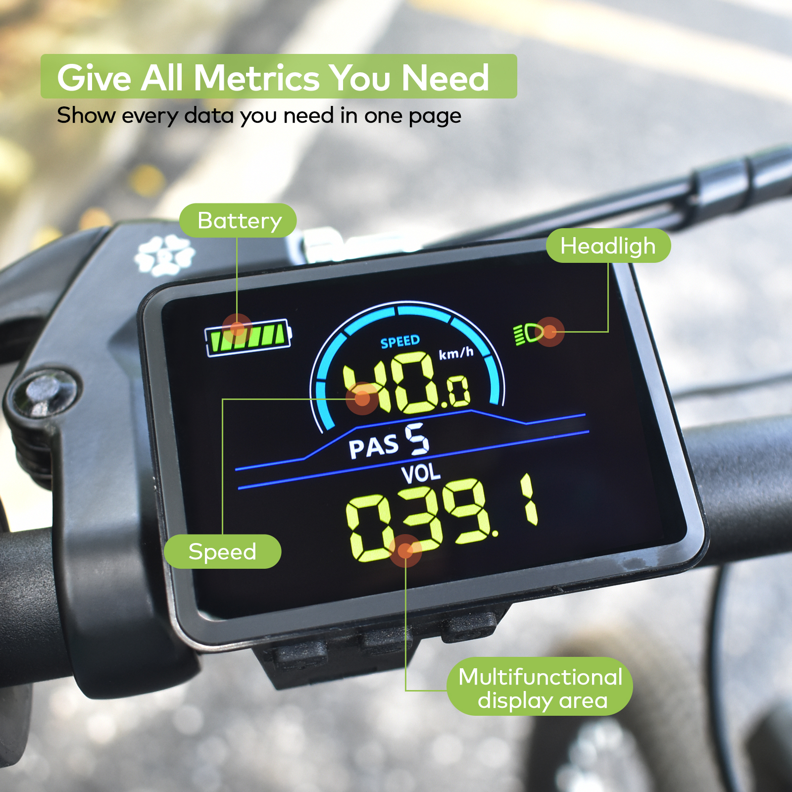 Premium 350W E-bike Control Unit E-bike E-scooter Display Bicycle Computer LCD