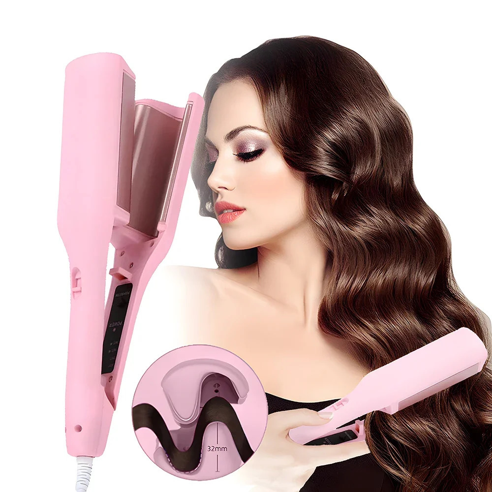 Hair Curling Iron 32mm Deep Wave Hair Curler 4 Temperature Adjustable Fast Heating Crimping Iron Styler Wand for All Hair Style 241209