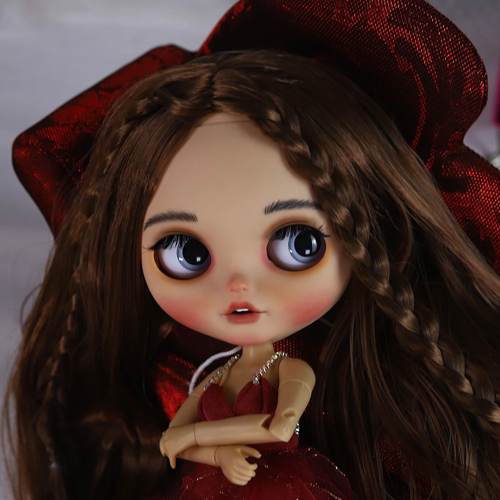 ICY DBS Blyth 16 Doll Tan Skin Hand Painted Set Long Eyelash Sleeping Eye bjd SD 241209