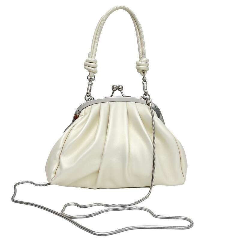 Banquet Cloud Handbag, Cross-Border Pleated Clip High-End Chain New Casual Fashion Crossbody Bag, Fashionable Quality Classic